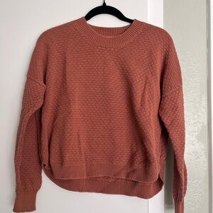 Jude - Textured Cotton Sweater - Rust